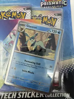 Pokemon TCG Prismatic Evolutions Tech Sticker Collection Glaceon Promo Card New - Image 2