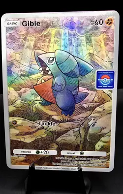 Pokemon TCG Pocket Gible CUSTOM Holofoil Full Art Card With Texture - Image 1