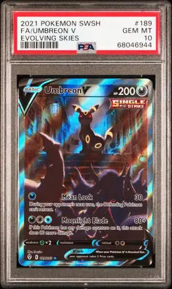Pokemon Card Umbreon V Evolving Skies 189/203 Full Alt Art Secret Rare - PSA 10 - Image 1