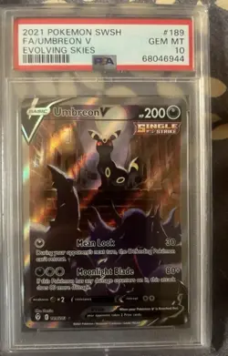 Pokemon Card Umbreon V Evolving Skies 189/203 Full Alt Art Secret Rare - PSA 10 - Image 2