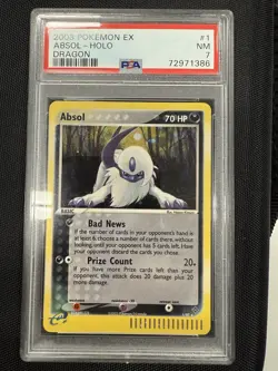 2003 Pokemon EX Absol Holo Dragon Card #1/97 Psa 7 NM - Image 3