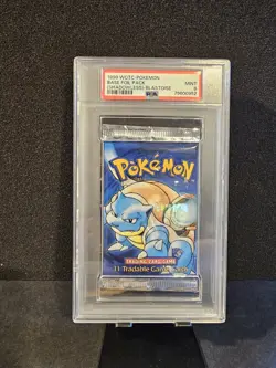 1999 Pokemon Shadowless Foil Pack Base Set Booster PSA 9 MINT - Blastoise Art - Image 1
