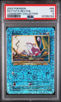 2002 POKEMON LEGENDARY COLLECTION #89 RATTATA-REVERSE FOIL PSA 5 - Image 1