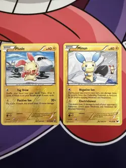 Plusle & Minun Reverse Holo Pair Dark Explorers DEX 39/108 40/108 Pokemon TCG - Image 1