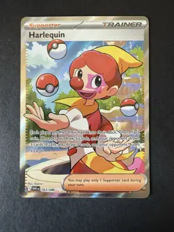 Pokemon TCG Harlequin 163/086 Full Art Trainer Ultra Rare White Flare - Image 1