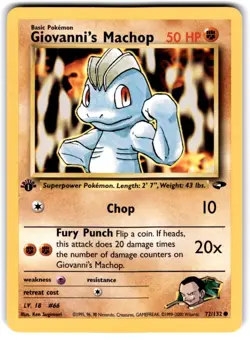 2000 Gym - Challenge Giovanni’s Machop Basic/Common #72 1st edition - Image 1