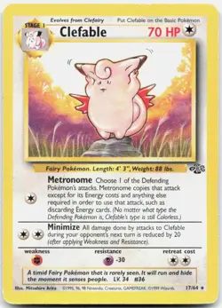 Pokemon TCG Clefable (17) Jungle Rare 17/64 Unlimited - Image 1