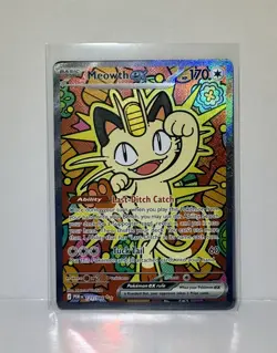 Pokemon TCG Mega Evolutions Perfect Order Meowth EX SIR 121/88 - Image 1