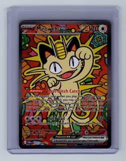 Pokemon TCG Mega Evolutions Perfect Order Meowth EX SIR 121/88 - Image 1