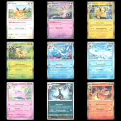 Eeveelutions Lot 9 Cards Pokemon Eevee Umbreon Flareon Jolteon Leafeon Glaceon C - Image 1