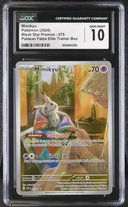 Pokemon Mimikyu Promo 075 CGC 10 Gem Mint Pokemon Card - Image 1