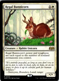 Regal Bunnicorn 25 R Wilds of Eldraine Magic: The Gathering NM - Image 1