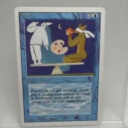 MTG - Stasis Revised Edition Rare Blue Enchantment Cost 1U Regular Fay Jones - Image 1