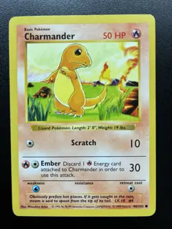 Pokemon Card Charmander 46/102 Shadowless Base Set WOTC - Image 1