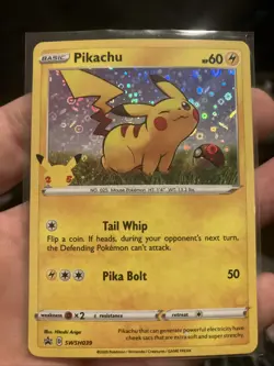Pokemon TCG Pikachu SWSH039 Sword & Shield Black Star Cosmos Holo Promo Card - Image 1
