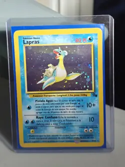 1999 Pokemon TCG Lapras Fossil Holo Unlimited Rare Card 10/62 - Image 2