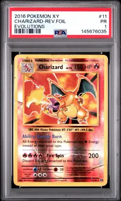 2016 POKEMON XY EVOLUTIONS #11 CHARIZARD-HOLO EVOLUTIONS PSA 1 - Image 1