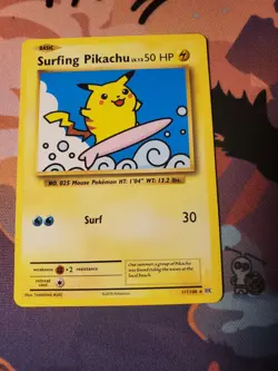 2016 Pokemon Evolutions XY Surfing Pikachu Secret Rare #111/108 - Image 1