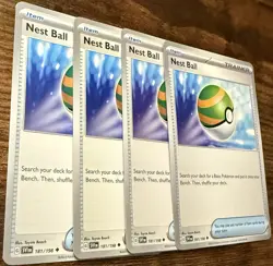 Nest Ball 181/198SV01: Scarlet & Violet Base Set Non-Holo Pokemon TCG Playset X4 - Image 3