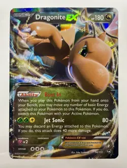 Pokemon TCG Dragonite EX 74/111 Ultra Holo Rare XY Furious Fists LP - Image 1