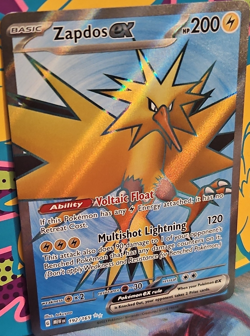 Pokemon Full Art Zapdos ex 192/165 SV 151 Ultra Rare Holo - Image 1