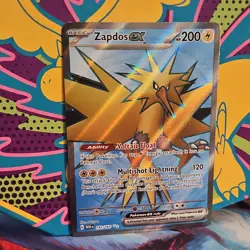 Pokemon Full Art Zapdos ex 192/165 SV 151 Ultra Rare Holo - Image 3