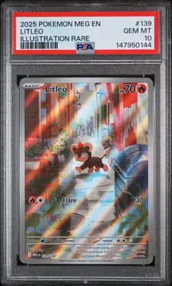 2025 POKEMON MEG EN-MEGA EVOLUTION ILLUSTRATION RARE #139 LITLEO PSA 10 - Image 1