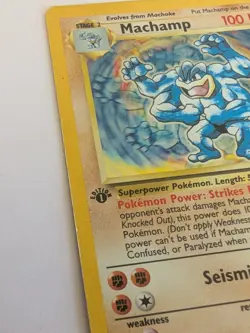 Pokemon TCG Machamp Holo 1st Edition Base Set 8/102 Holo Rare HP - Image 2