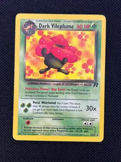 Pokemon TCG Dark Vileplume 30/82 (MP) Rare Non Holo Team Rocket WoTC - Image 1
