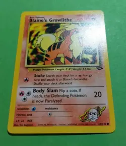 Blaine's Growlithe Gym Heroes 62/132 Regular Pokemon, LP - Image 2