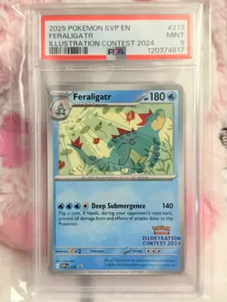 2025 POKEMON SVP213 EN-SV PROMO ILLUSTRATION CONTEST 2024 #213 FERALIGATR PSA 9 - Image 2