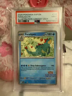 2025 POKEMON SVP213 EN-SV PROMO ILLUSTRATION CONTEST 2024 #213 FERALIGATR PSA 9 - Image 3