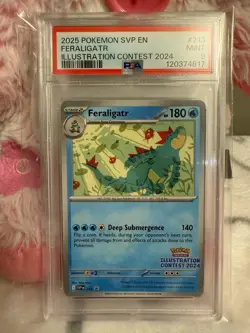 2025 POKEMON SVP213 EN-SV PROMO ILLUSTRATION CONTEST 2024 #213 FERALIGATR PSA 9 - Image 4