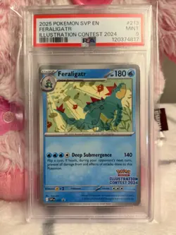 2025 POKEMON SVP213 EN-SV PROMO ILLUSTRATION CONTEST 2024 #213 FERALIGATR PSA 9 - Image 5
