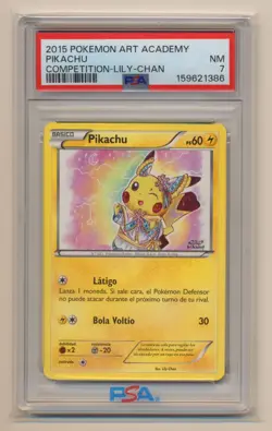PSA 7 Pokemon 2015 Art Academy Competition Lily-Chan Pikachu NEAR MINT Condition - Image 1