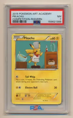 PSA 7 Pokemon 2015 Art Academy Competition Rhivern Pikachu NEAR MINT Condition - Image 1
