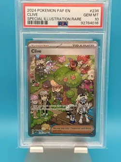 Clive PSA 10 GEM MINT Paldean Fates 236/091 Holo Special Pokemon TCG - Image 1