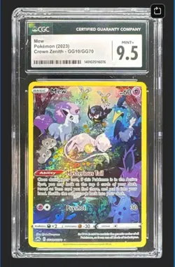 Pokemon Mew GG10/GG70 Crown Zenith Galarian Gallery Holo CGC 9.5 2023 Full Art - Image 1