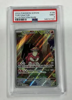 PSA 9 Turtonator 146/142 Pokemon Stellar Crown Illustration Rare 2024 SCR MINT - Image 1
