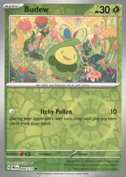BUDEW 004/131 COMMON PRISMATIC EVOLUTIONS POKEMON REVERSE HOLO NEAR MINT - Image 1