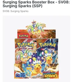 Pokemon TCG Scarlet & Violet Surging Sparks Booster Box 360 Cards (English) - Image 1