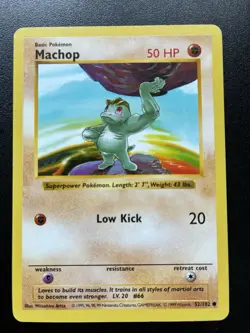 Pokemon Card Machop 52/102 Shadowless Base Set WOTC - Image 1