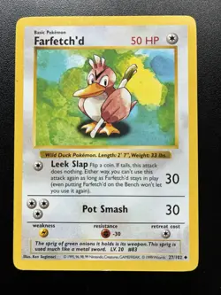 Pokemon Card Farfetch’d 27/102 Shadowless Base Set WOTC - Image 1