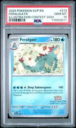 2025 POKEMON SVP EN-SV BLACK STAR PROMO #213 FERALIGATR PSA 10 - Image 1