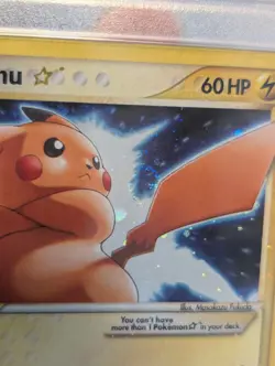 2006 Pokemon EX Holon Phantoms PSA 1 Gold Star Pikachu Holo #104 LIGHT SWIRL - Image 4