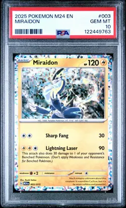 2025 POKEMON M24 EN-MCDONALD'S COLL #003 MIRAIDON PSA 10 - Image 1