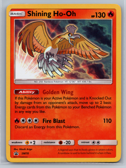 Pokemon Shining Ho-Oh SM70 Black Star Promo Holo Card Sun & Moon TCG 001 - Image 1