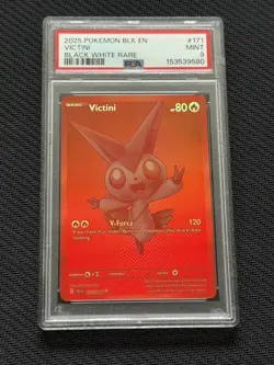 VICTINI #171 BLACK BOLT 2025 POKEMON BLK EN BLACK WHITE RARE PSA 9 MINT - Image 1