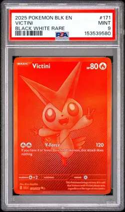 VICTINI #171 BLACK BOLT 2025 POKEMON BLK EN BLACK WHITE RARE PSA 9 MINT - Image 4