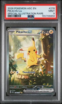 2026 POKEMON ASC EN-ASCENDED HEROES SPECIAL ILLUSTRATION RARE PIKACHU EX PSA 9 - Image 1